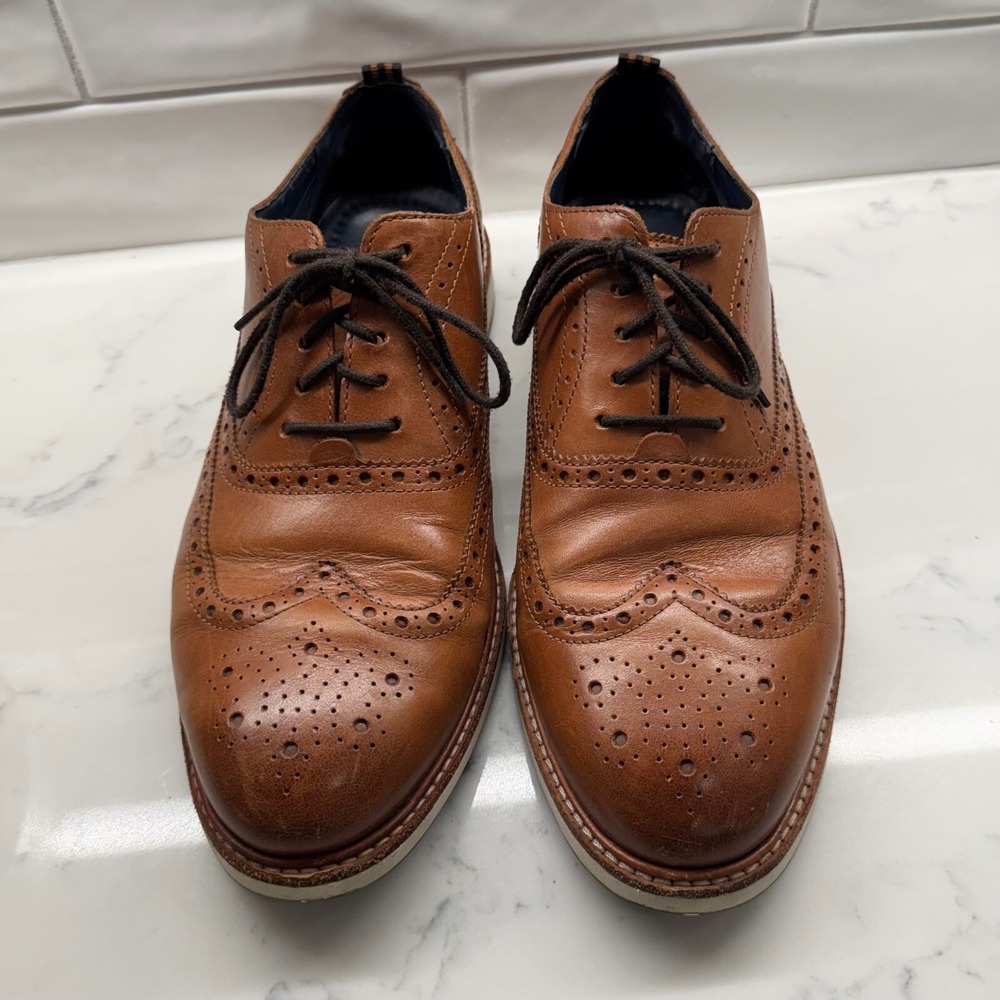 Cole Haan Wingtip Shoes Mens‎ 9.5 Brown Leather Casual Comfort Office